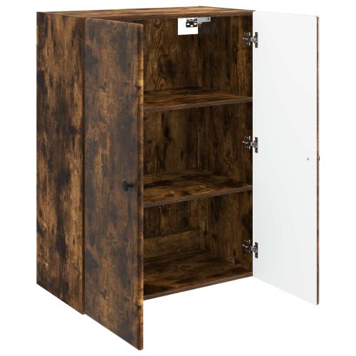 Стенно шкафче Опушен дъб 66 x 34,5 x 90 см Инженерна дървесина