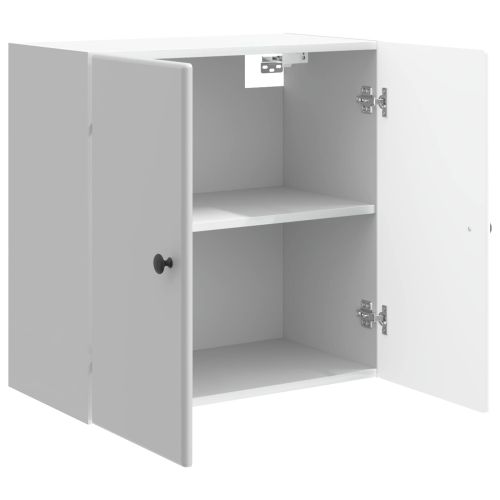 Стенно шкафче Бял гланц 59 x 31 x 60 см Инженерна дървесина