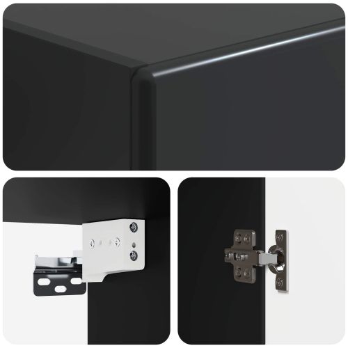 Стенно шкафче Черно 33 x 34,5 x 90 см Инженерна дървесина