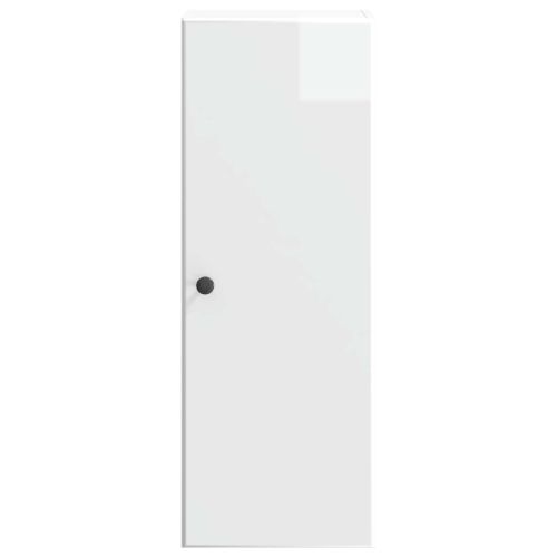Стенно шкафче Бял гланц 33 x 34,5 x 90 см Инженерна дървесина