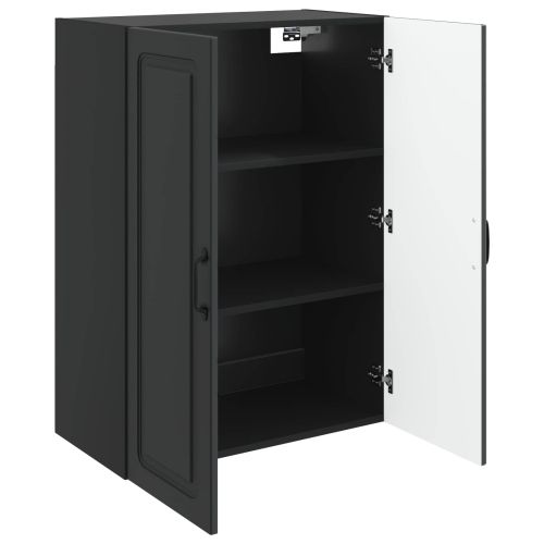 Стенно шкафче Черно 66 x 34,5 x 90 см Инженерна дървесина