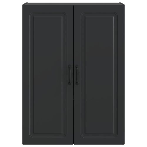 Стенно шкафче Черно 66 x 34,5 x 90 см Инженерна дървесина