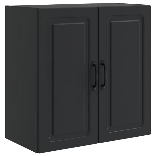 Стенно шкафче Черно 59 x 31 x 60 см Инженерна дървесина