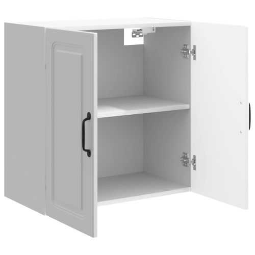 Стенно шкафче Бял гланц 59 x 31 x 60 см Инженерна дървесина