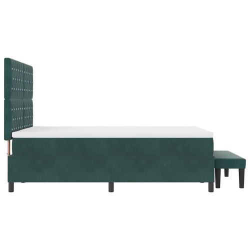 Легло с пружинирана основа Тъмнозелено 200 x 140 cm Кадифе
