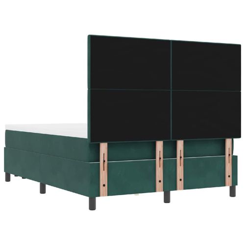 Легло с пружинирана основа Тъмнозелено 200 x 140 cm Кадифе