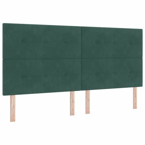 Легло с пружинирана основа Тъмнозелено 200 x 200 cm Кадифе