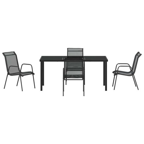 Комплект за хранене в градината 5 pcs Черно