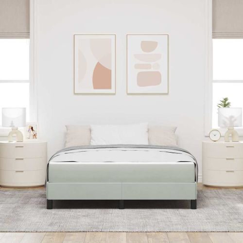 Легло с пружинирана основа Светлосиво 140 x 220 cm текстил