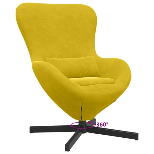 Стол яйце Жълто 63 x 73 x 90 см Кадифе