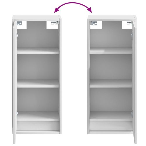 Мивка за стена Бяло 35 x 20 x 81 см Инженерна дървесина
