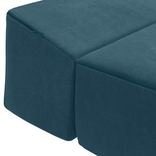 Сгъваем диван легло Синьо 200 x 70 x 10 см Кадифе