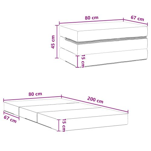 Сгъваем диван легло 80 x 67 x 45 см Черно