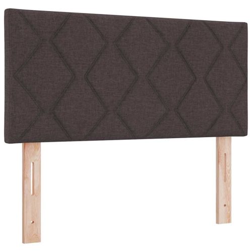 LED кутия за пружини с легло Тъмен кафяв 120 x 200 cm текстил