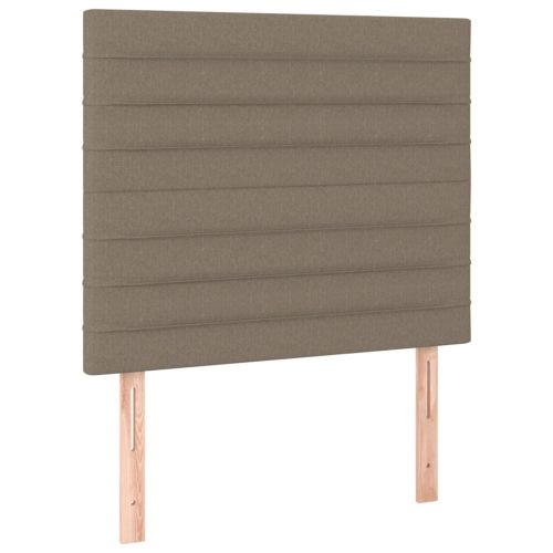 LED горна табла за легло, таупе, 100x5x118/128 см, плат