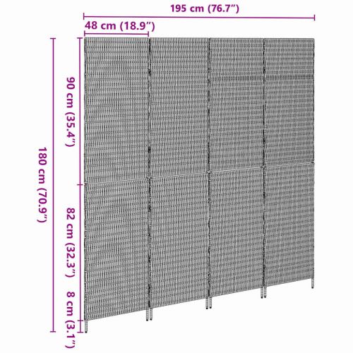 Разделител за стая Бежово 195 x 180 см полиратан