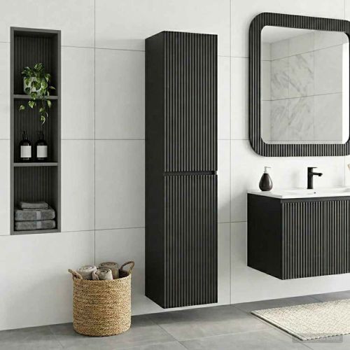 Стенно Баня Кабинет Черно 33 x 34,5 x 160 см