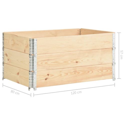 Повдигнати лехи 3 бр 80x120 см борово дърво масив