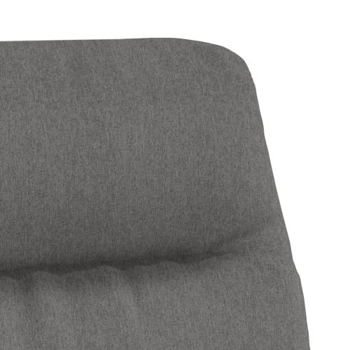 Релакс стол с табуретка, светлосив, текстил