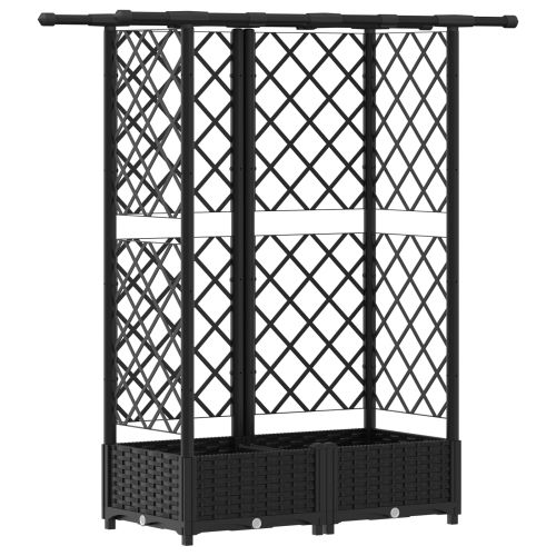 Повдигнато легло с решетка и покривка Черно 124 x 40 x 121 см