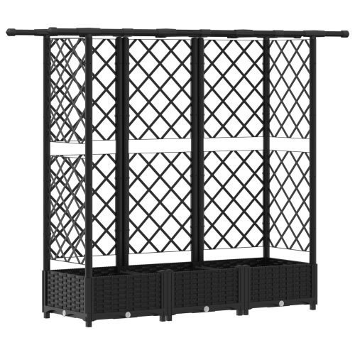 Повдигнато легло с решетка и покривка Черно 164 x 40 x 121 см