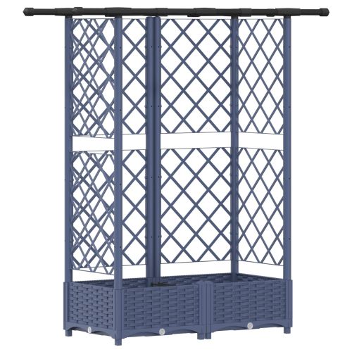 Повдигнато легло с решетка и покривка Сиво 124 x 40 x 121 см ПП