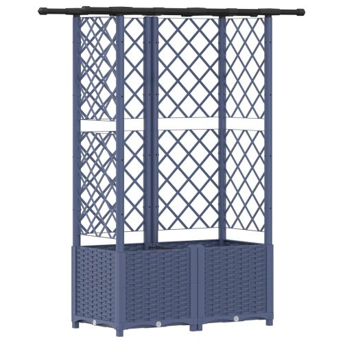 Повдигнато легло с решетка и покривка Сиво 124 x 40 x 136 см ПП