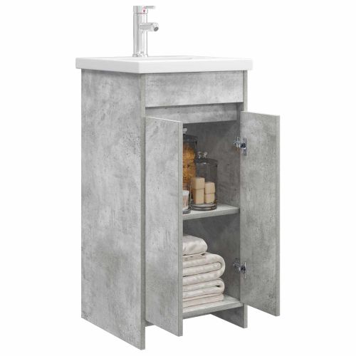 Баня с мивка Бетонно сиво 42 x 40 x 84,5 см Инженерна дървесина