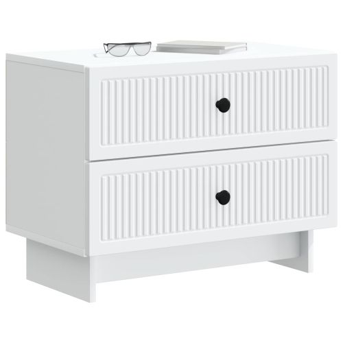 Нощен шкаф Бяло 62 x 34,5 x 47,5 см Инженерна дървесина