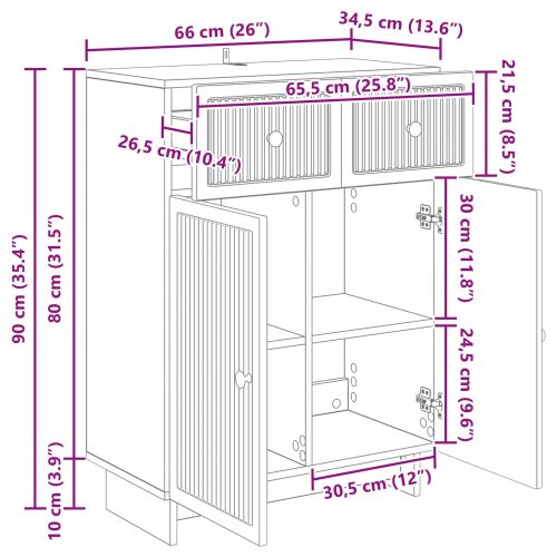 Служебен шкаф Бяло 66 x 34,5 x 90 см Инженерна дървесина
