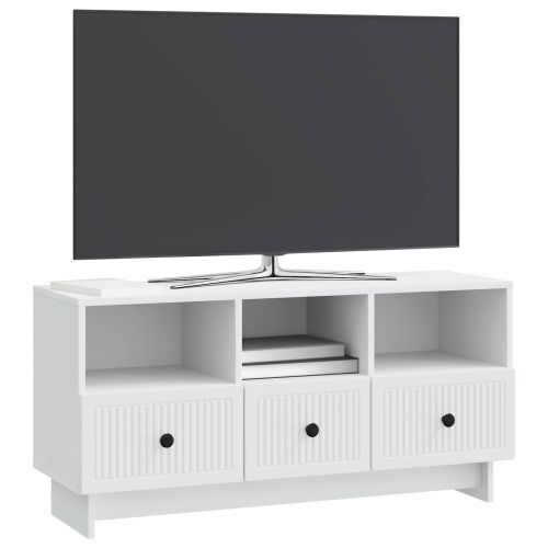 ТВ шкаф с чекмедже Бяло 102 x 34,5 x 50 см Инженерна дървесина