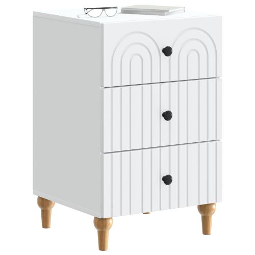 Нощен шкаф с чекмедже Бяло 43x 41 x 66,5 см Инженерна дървесина