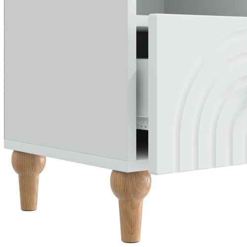 ТВ шкаф Бял 102 x 34,5 x 50 см Инженерен дървен материал