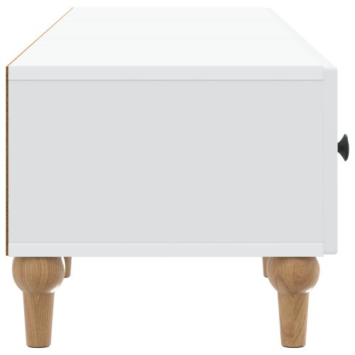 ТВ шкаф с чекмедже Бяло 147 x 34,5 x 30 см Инженерна дървесина