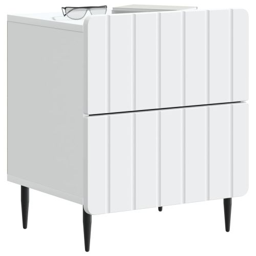 Нощен шкаф Бяло 43 x 34,5 x 49,5 см Инженерна дървесина