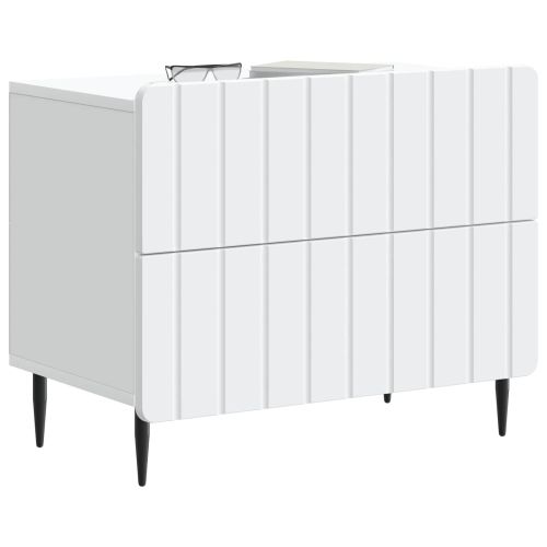 Нощен шкаф Бяло 62 x 34,5 x 49,5 см Инженерна дървесина