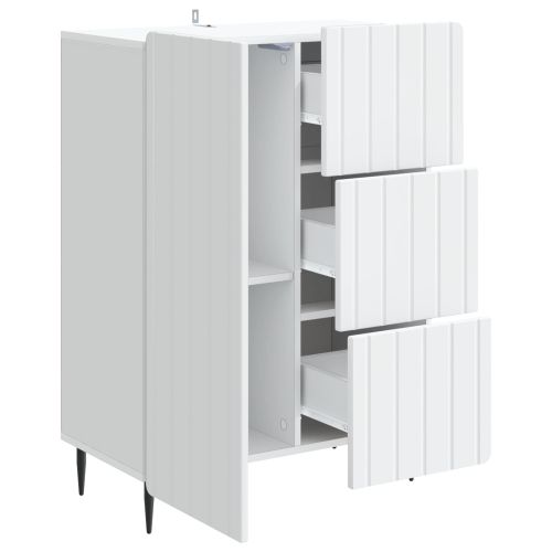 Служебен шкаф Бяло 66 x 34,5 x 91,5 см Инженерна дървесина