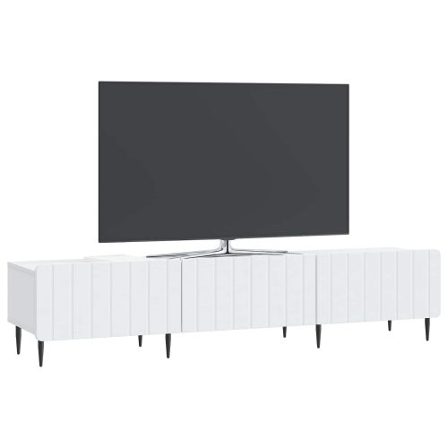 ТВ шкаф с чекмедже Бяло 147 x 34,5 x 32 см Инженерна дървесина