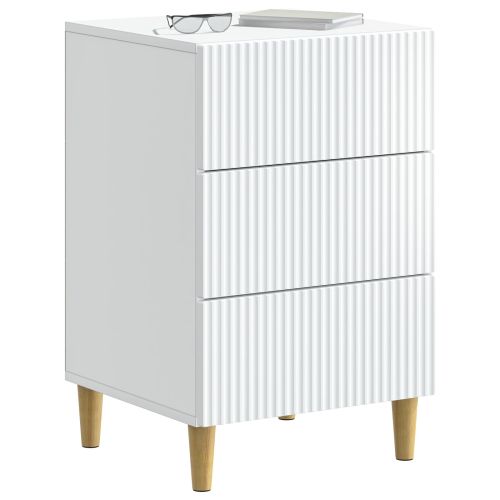 Нощен шкаф Бяло 43 x 41 x 66,5 см Инженерна дървесина