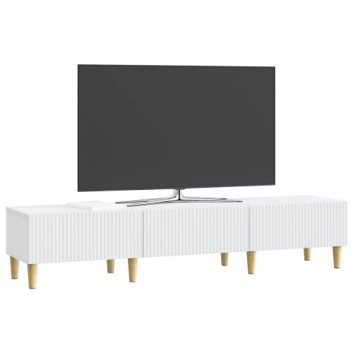 ТВ шкаф с чекмедже Бяло 147 x 34,5 x 30 см Инженерна дървесина