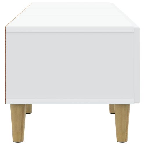ТВ шкаф с чекмедже Бяло 147 x 34,5 x 30 см Инженерна дървесина