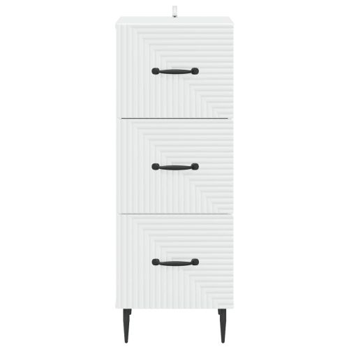Чекмеджетен шкаф Бяло 33 x 34,5 x 89,5 см Инженерна дървесина
