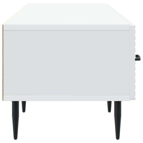 ТВ шкаф с чекмедже Бяло 147 x 34,5 x 30 см Инженерна дървесина