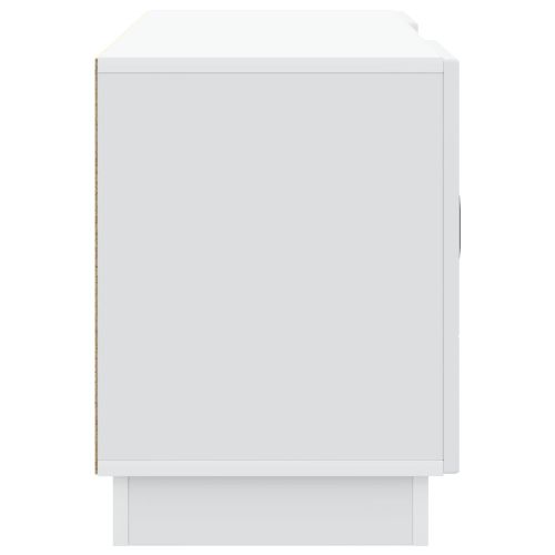 ТВ шкаф Бяло 102 x 34,5 x 47 см Инженерна дървесина