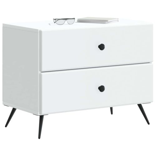 Нощен шкаф Бяло 62 x 34,5 x 47,5 см Инженерна дървесина