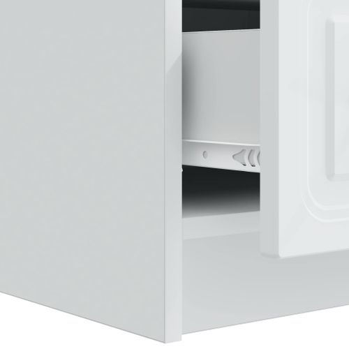 ТВ шкаф с чекмедже Бяло 147 x 34,5 x 27 см Инженерна дървесина