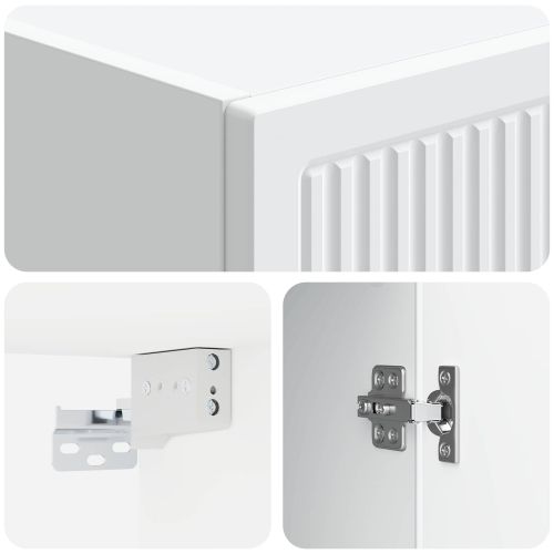 Стенно шкафче Бяло 33 x 34,5 x 90 см Инженерна дървесина