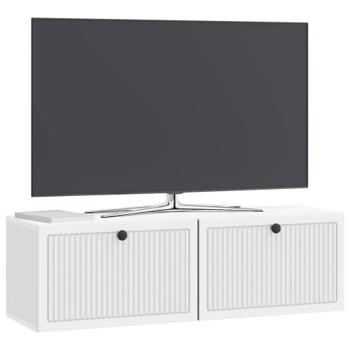 Стенно монтиран ТВ шкаф Монтиране на стена Бяло 98 x 31 x 30 см