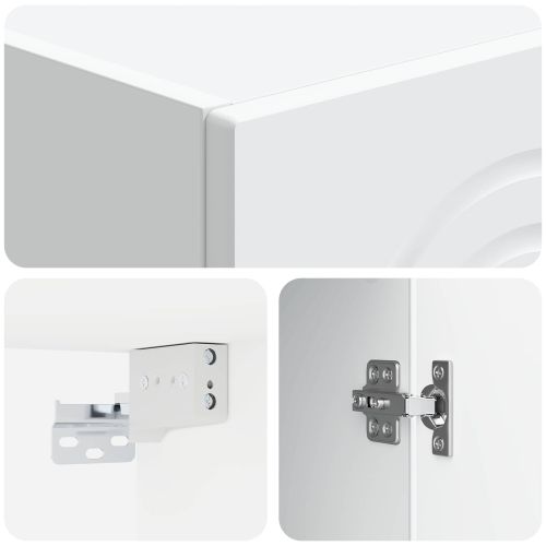 Стенно шкафче Бяло 33 x 34,5 x 90 см Инженерна дървесина