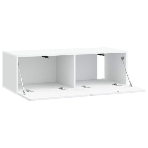 Стенно монтиран ТВ шкаф Монтиране на стена Бяло 98 x 41 x 30 см